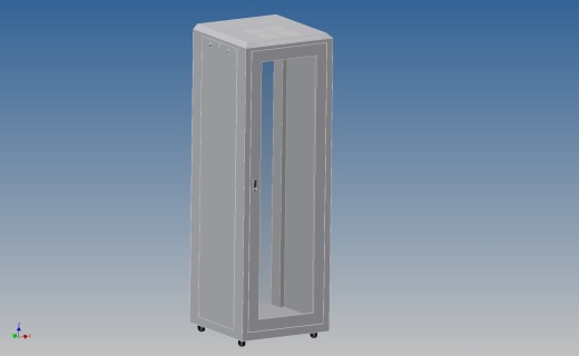 19英寸楼附脚轮常设机架-玻璃门-锁缩略图